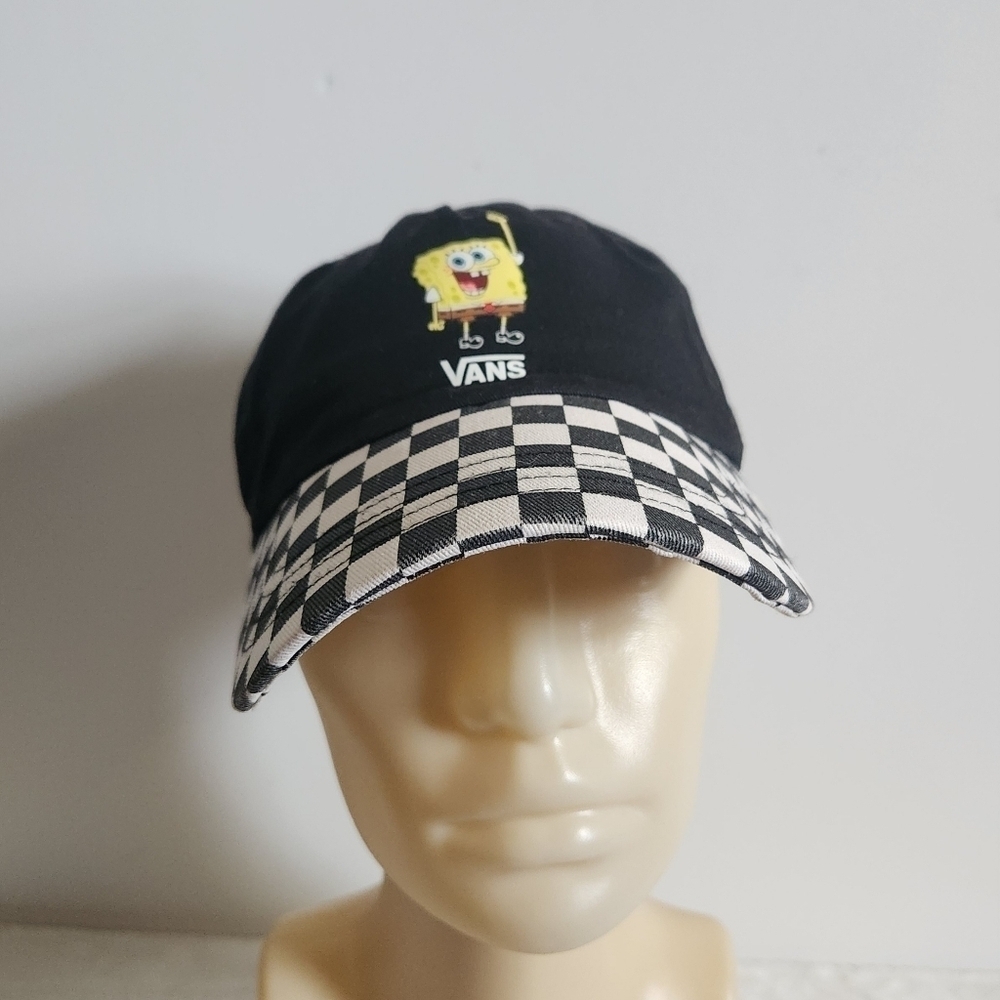 Vans x SpongeBob Court Side Dad Black White Checkered Hat Cap